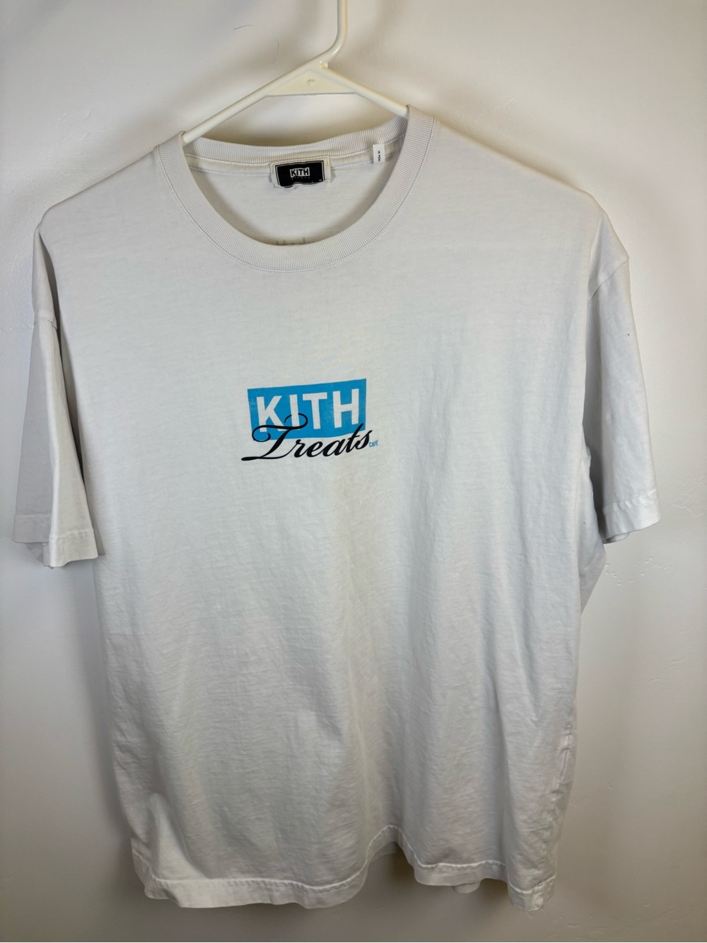 KITH T SHIRT MEN M  WASHED WHITE
COTTON